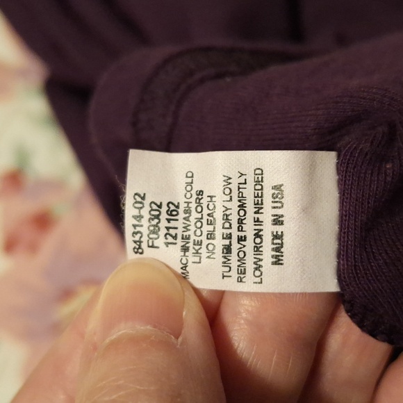 Purple long-sleeve v-neck Michael Stars tee - Picture 7 of 8